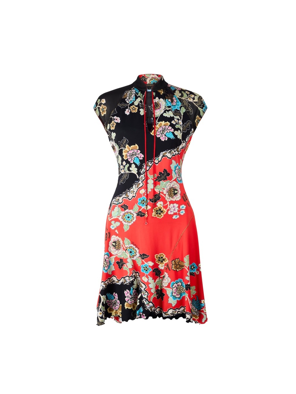 Read Description - Roberto Cavalli S/S 2003 Chinoiserie Red Cheongsam Dress